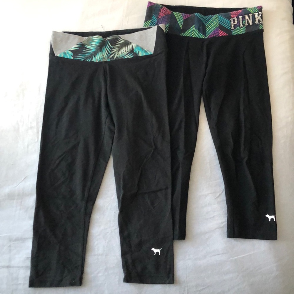 PINK Yoga cropped leggings bundle
